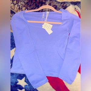 Periwinkle buttery long sleeve top